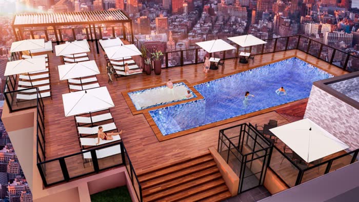 Lake Success pool pergola