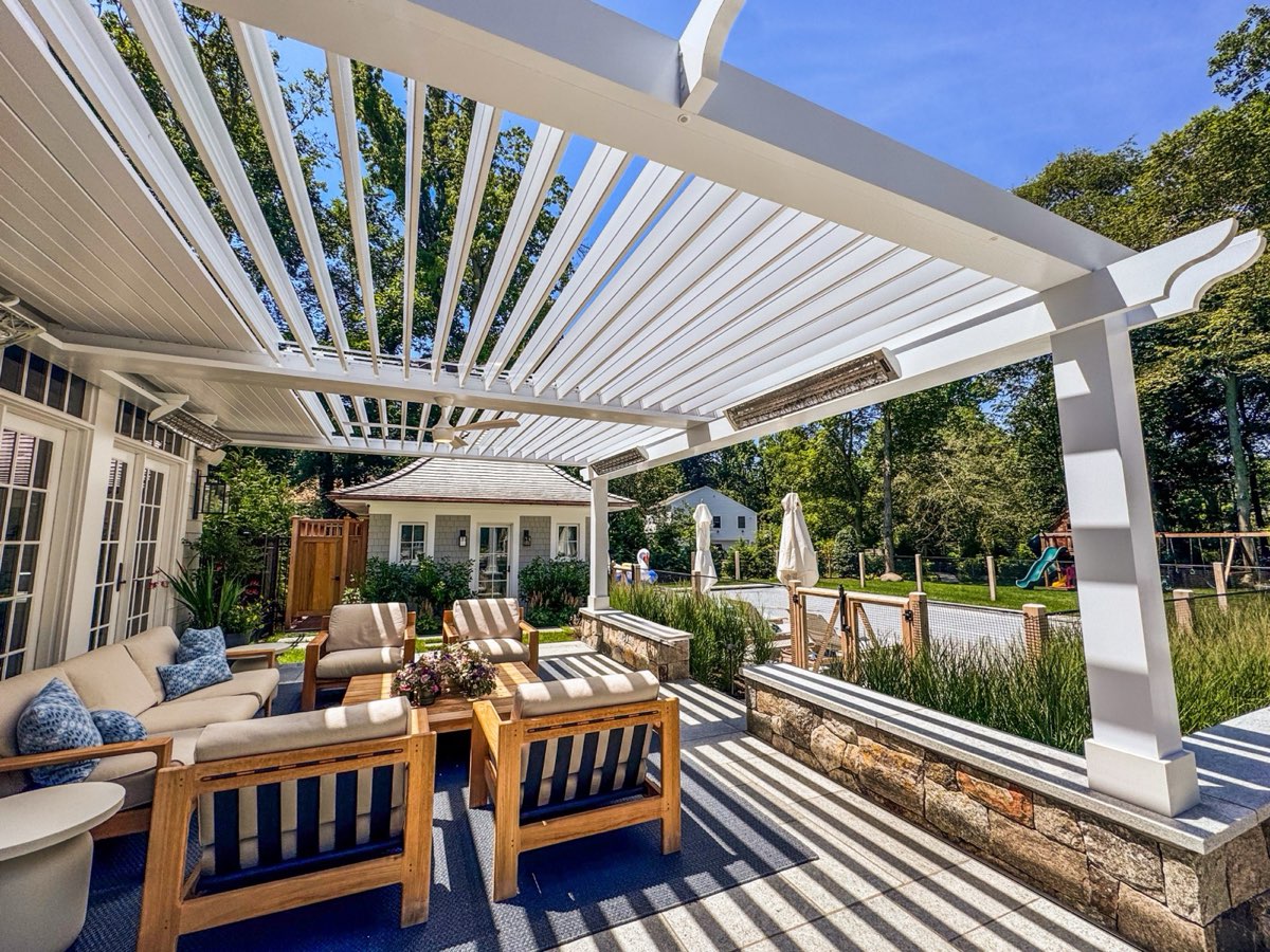 Outdoor room at twilight