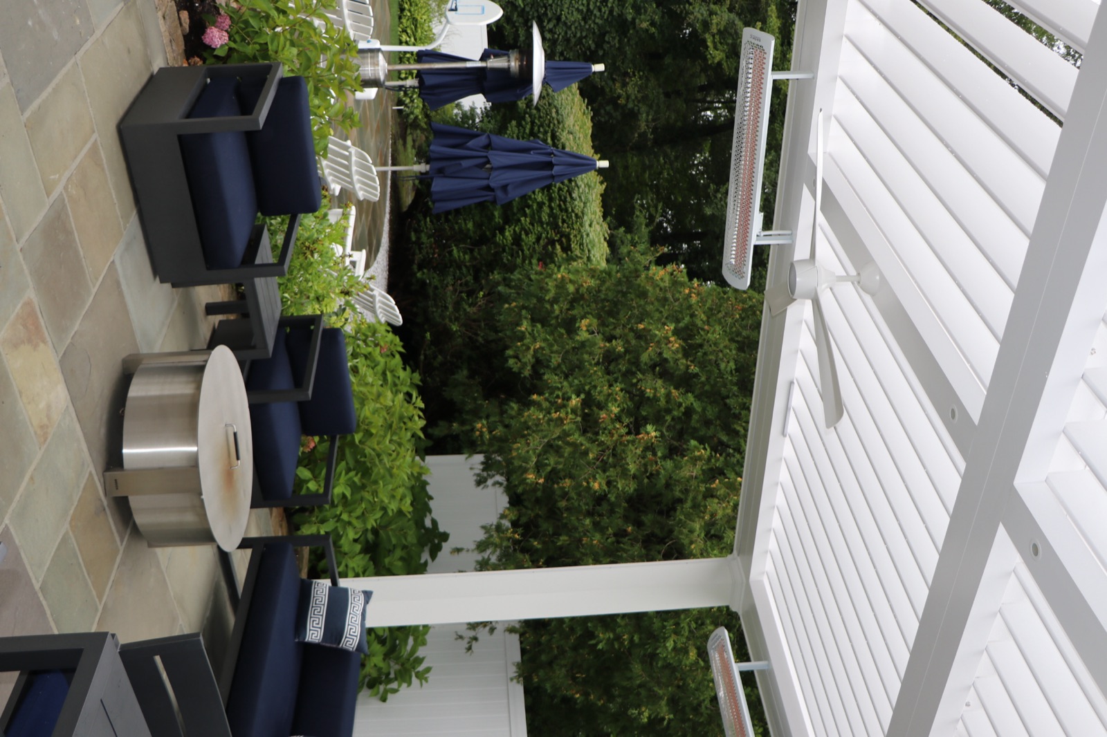 transitional louvered roof pergola pergola in Darien, CT