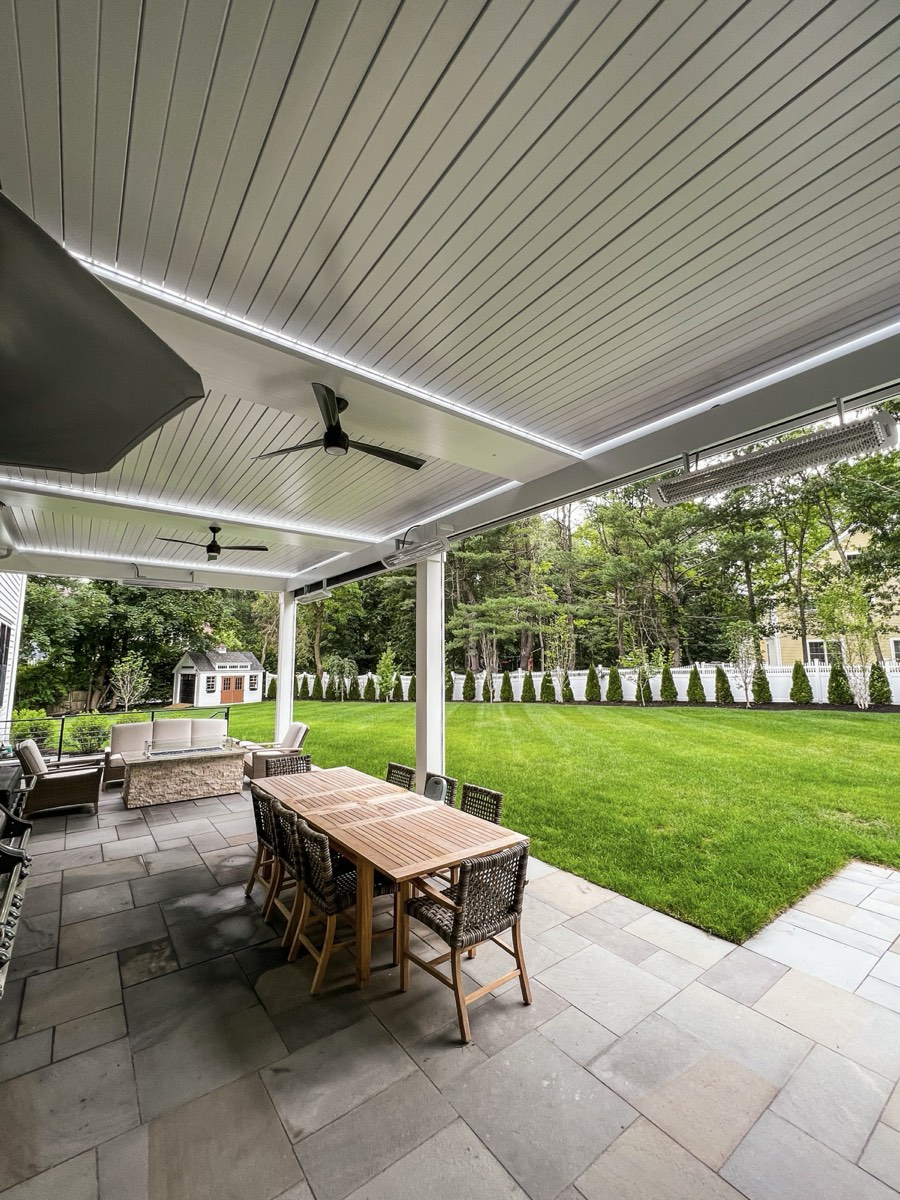 Classic-style motorized louvered roof in Lexington, MA