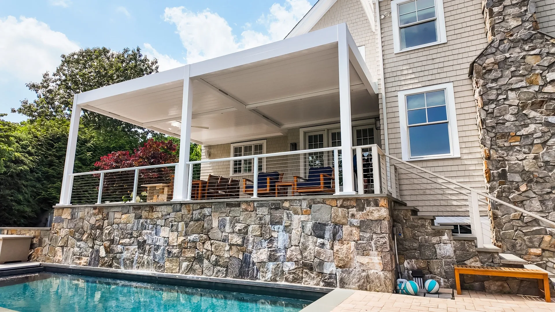 A Breslow louvered pergola project showing custom fabrication and finish detail