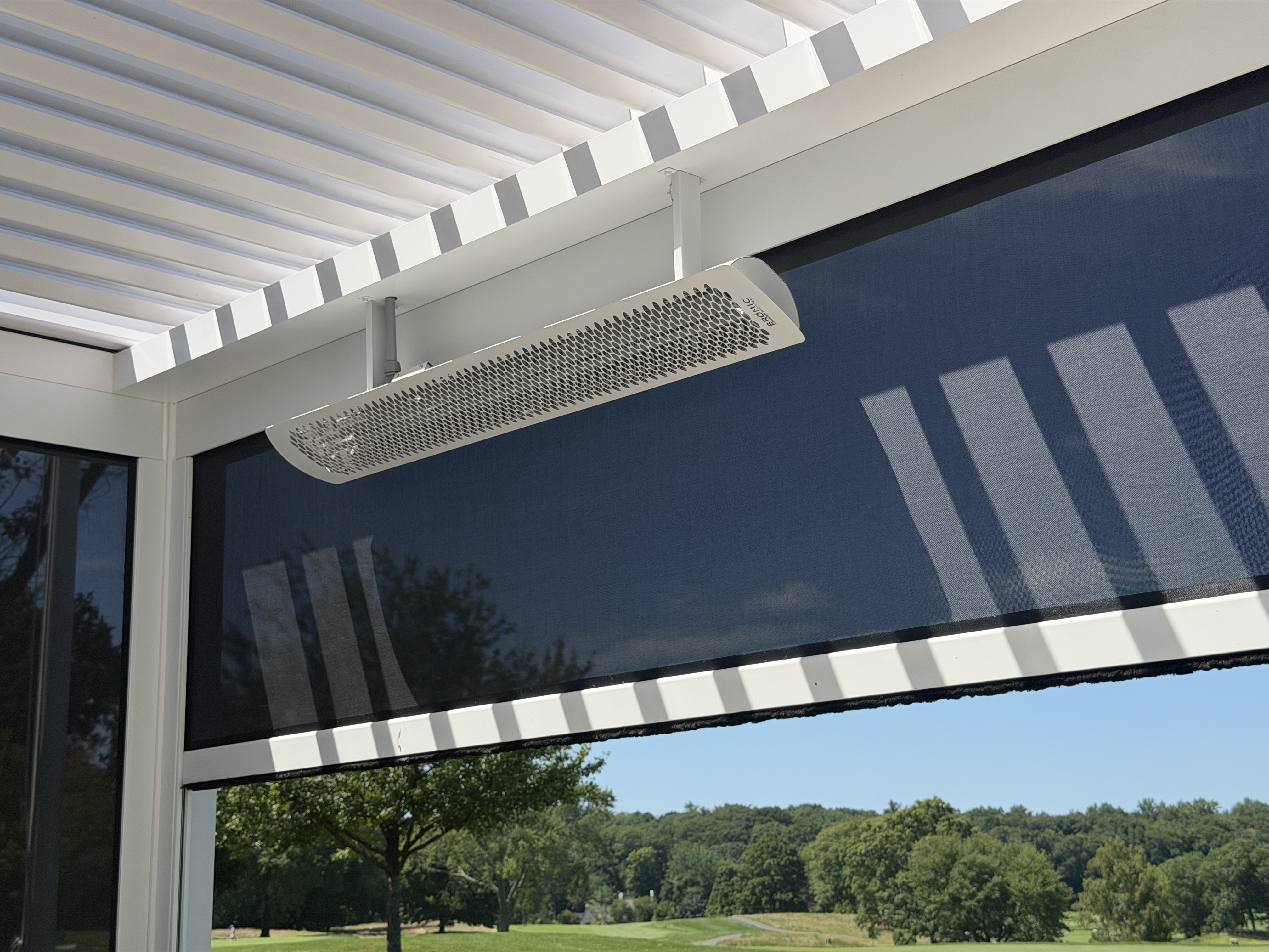 Modern Azenco R-Blade Motorized Pergola, Rye NY