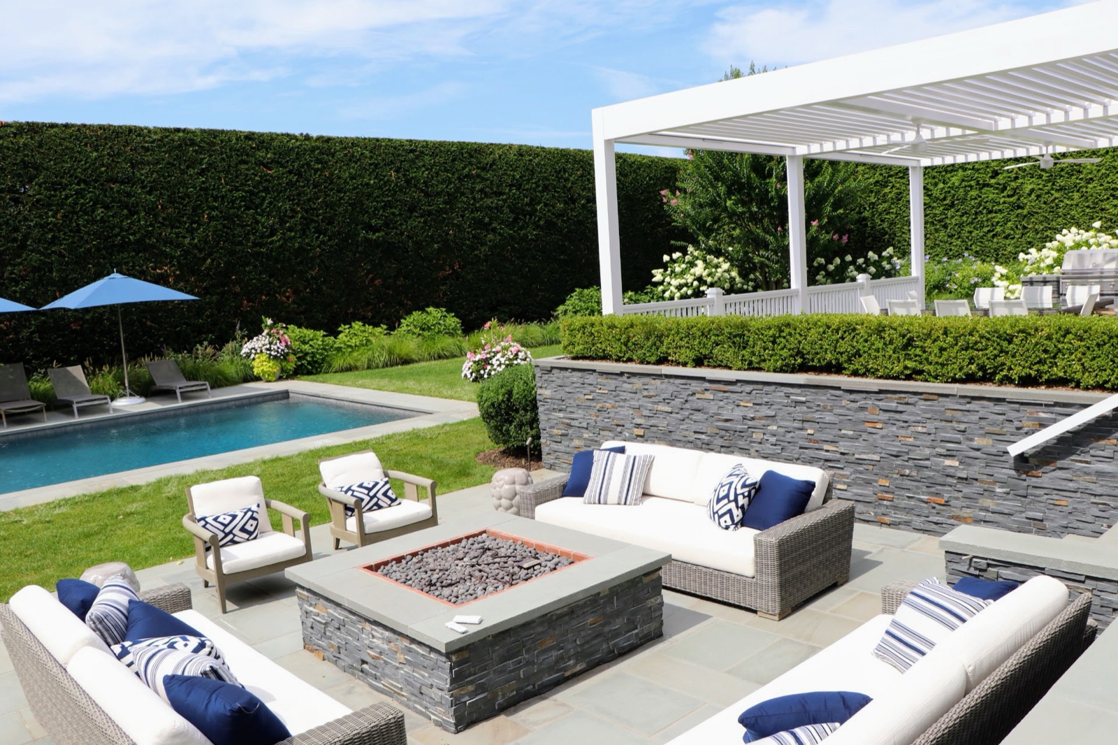 Breslow custom pergola installation build, Southampton, NY